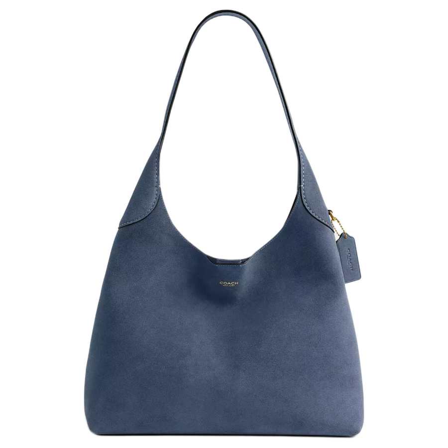 COACH Brooklyn Suede Shoulder Bag Large Women's Denim Blue