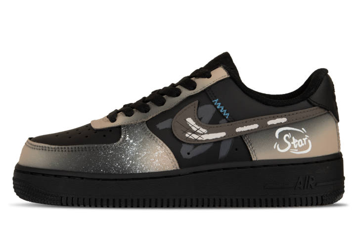 Nike Nike Air Force 1 Leather Coverage Low top Skateboard Shoes Unisex Black