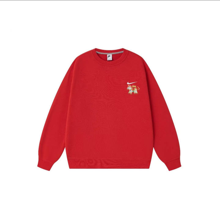 Nike Nike Sweatshirts Unisex Dark Red Crew Neck Thickened Regular