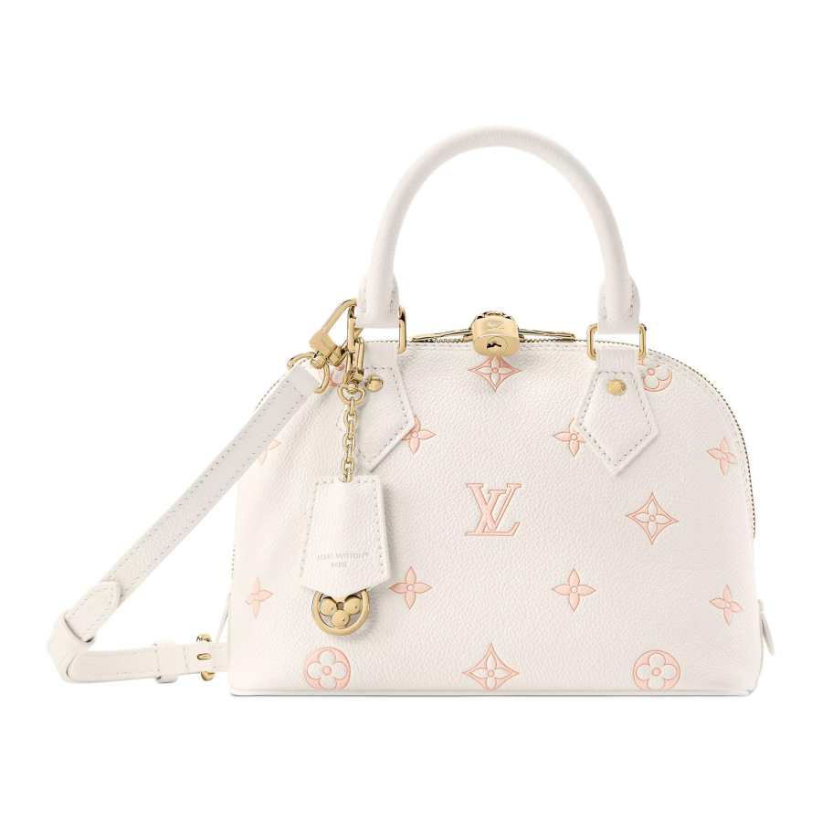 LOUIS VUITTON Alma BB Cow Leather Shoulder Bag, Crossbody Bag, Handbag Small Women's Ivory & Peach