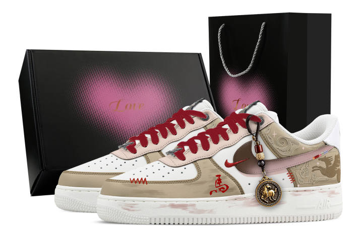Nike Nike Air Force 1 Spring Breeze Bath, Heart Box Breathable Low top Skateboard Shoes Men's Coffee