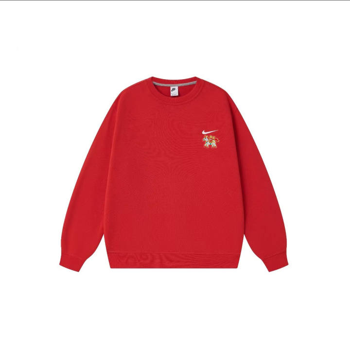 Nike Nike Sweatshirts Unisex Dark Red Crew Neck Thickened Regular