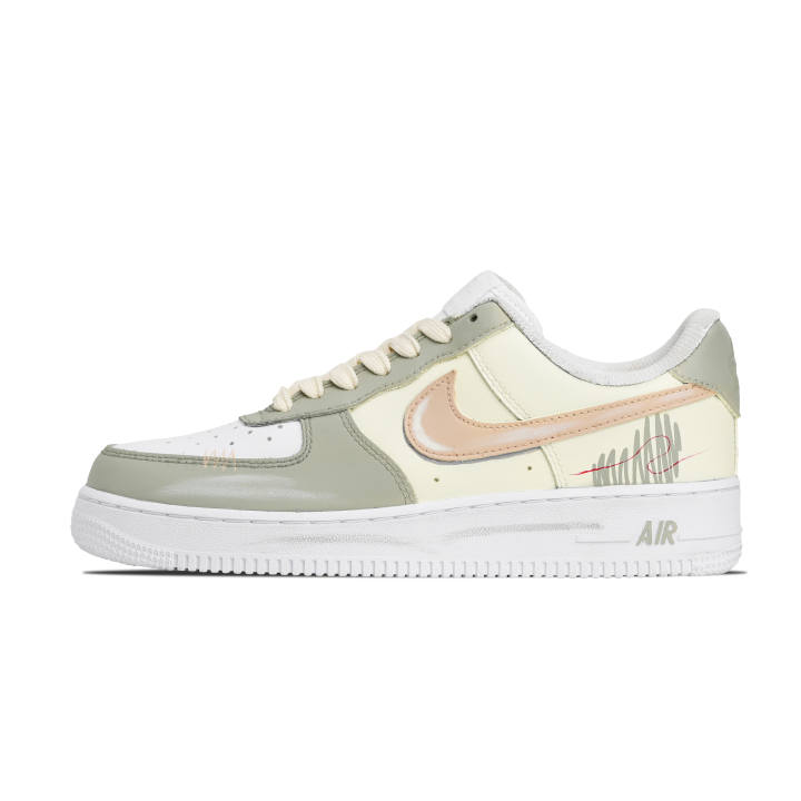 Nike Nike Air Force 1 Synthetic Leather Slip Resistant Height Increasing Mid top Vintage Basketball Shoes Unisex White