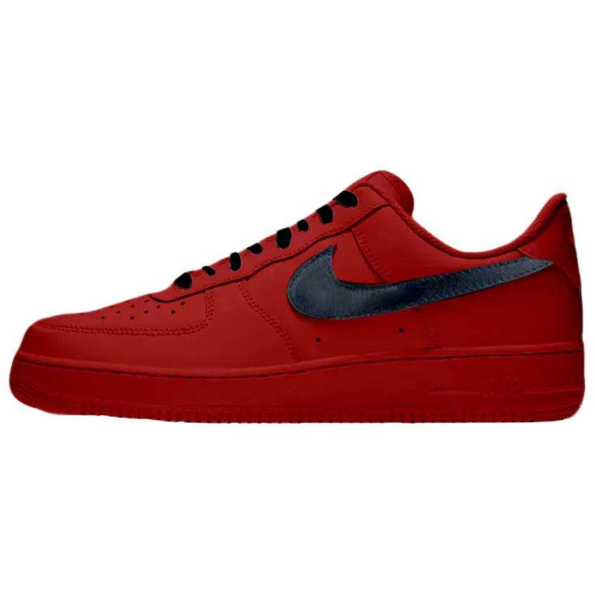 Nike Nike Air Force 1 Red Black Dominance Leather Coverage Slip Resistant Low top Skateboard Shoes Unisex Red
