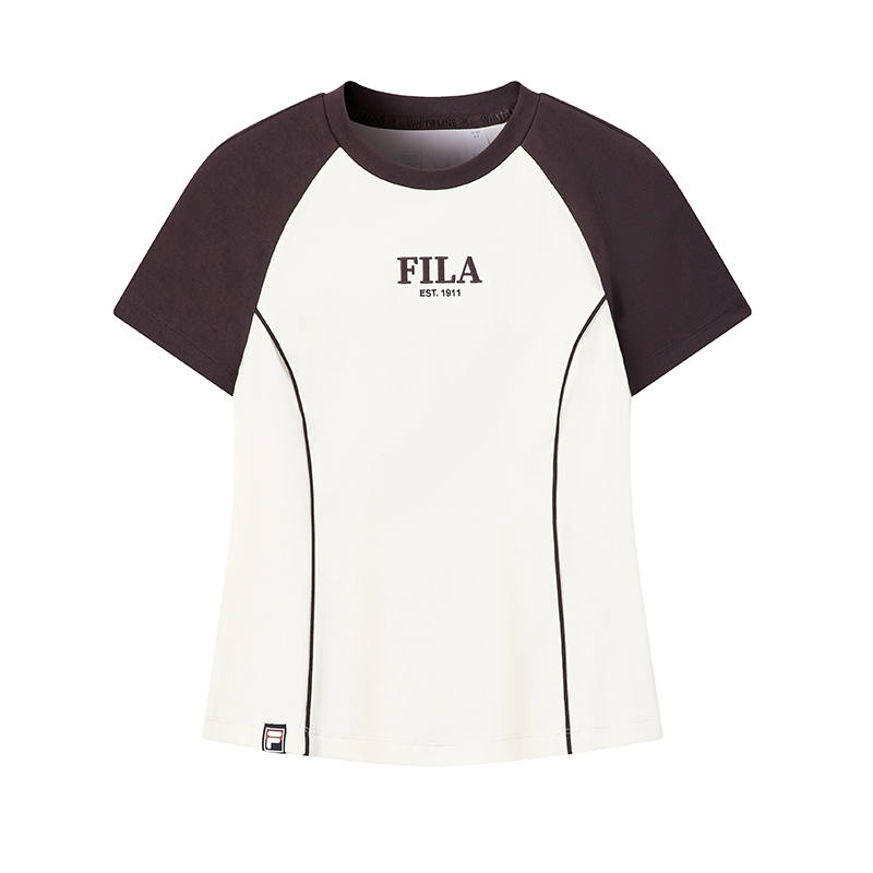 FILA ORIGINALE T Shirts Women's Albumen Color Crew Neck Moderate