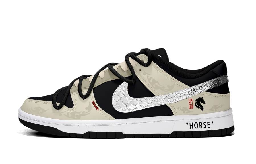 Nike Nike Dunk Ink Jade Swift Abrasion Resistant Abrasion Resistant Low top Skateboard Shoes Unisex Black Yellow