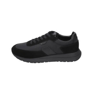 HUGO BOSS Leather, Textile Low top Casual Shoes Men's Black