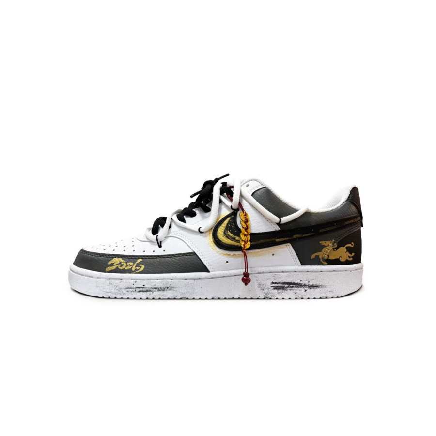 Nike Nike Court Vision 1 Low top Skateboard Shoes Men's Black Gold