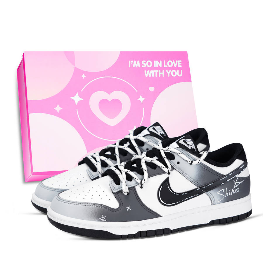 Nike Nike Dunk Black White, Graffiti Stars Abrasion Resistant Slip Resistant Abrasion Resistant Slip Resistant Low top