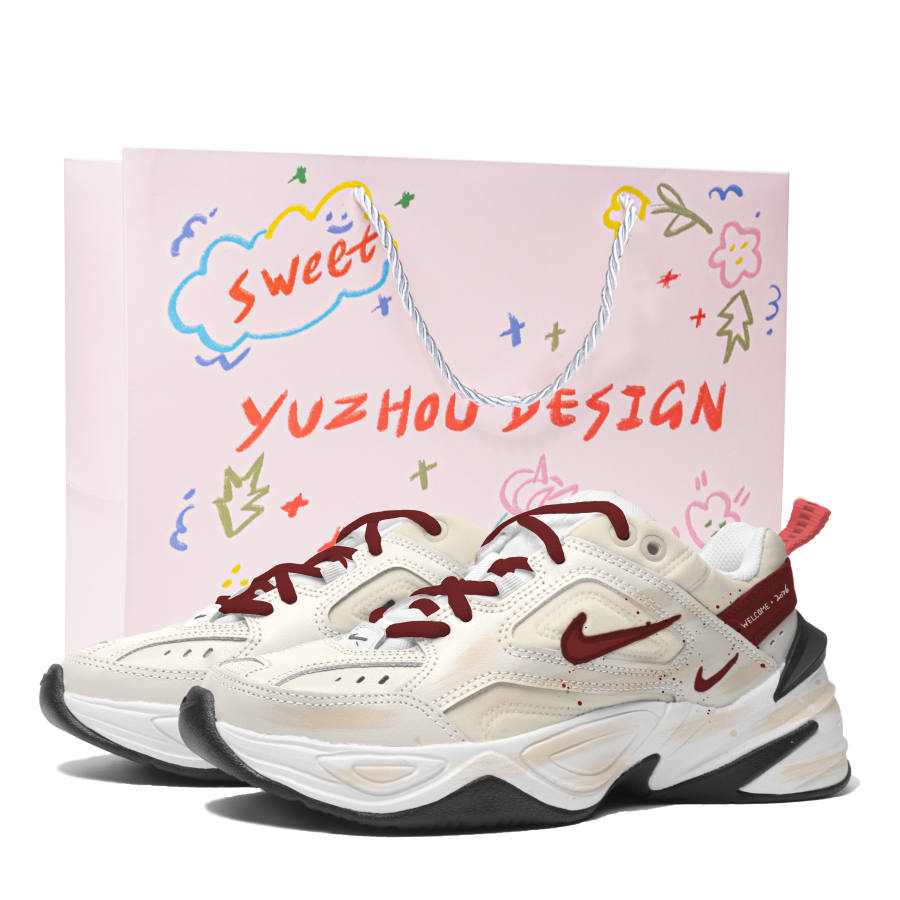 Nike Nike M2K Tekno Red Horse Treading Snow Shopping Bag Low top Casual Shoes Women's