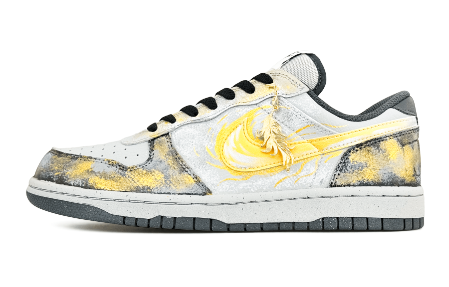 Nike Nike Big Abrasion Resistant Slip Resistant Abrasion Resistant Slip Resistant Low top Skateboard Shoes Men's Gray Gold