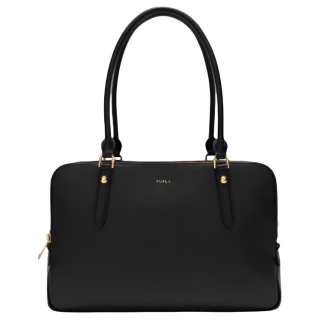 Furla Textured Leather Shoulder Bag Large Women's Black