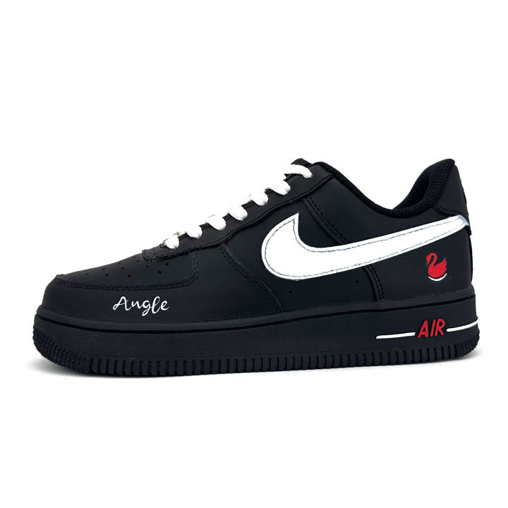 Nike Nike Air Force 1 Trendy Angel Cushioning Slip Resistant Low top Skateboard Shoes Unisex Black