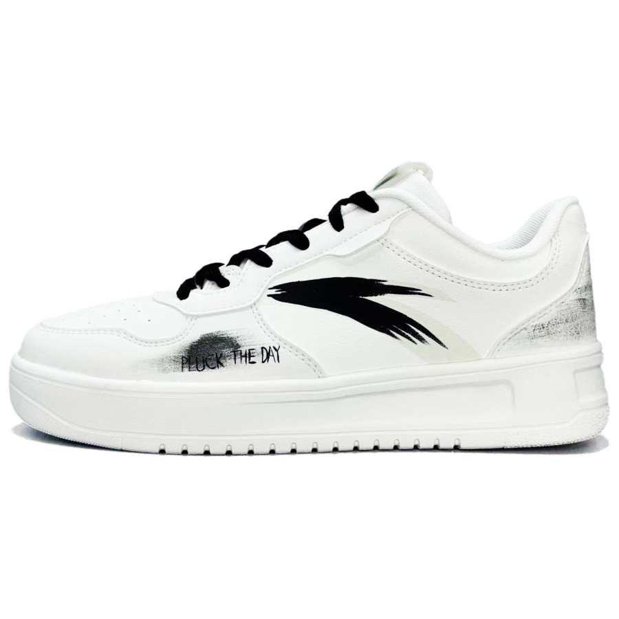 Anta Easy Minimalist Slip Resistant, Abrasion Resistant, Lightweight Low top Skateboard Shoes Unisex Black White