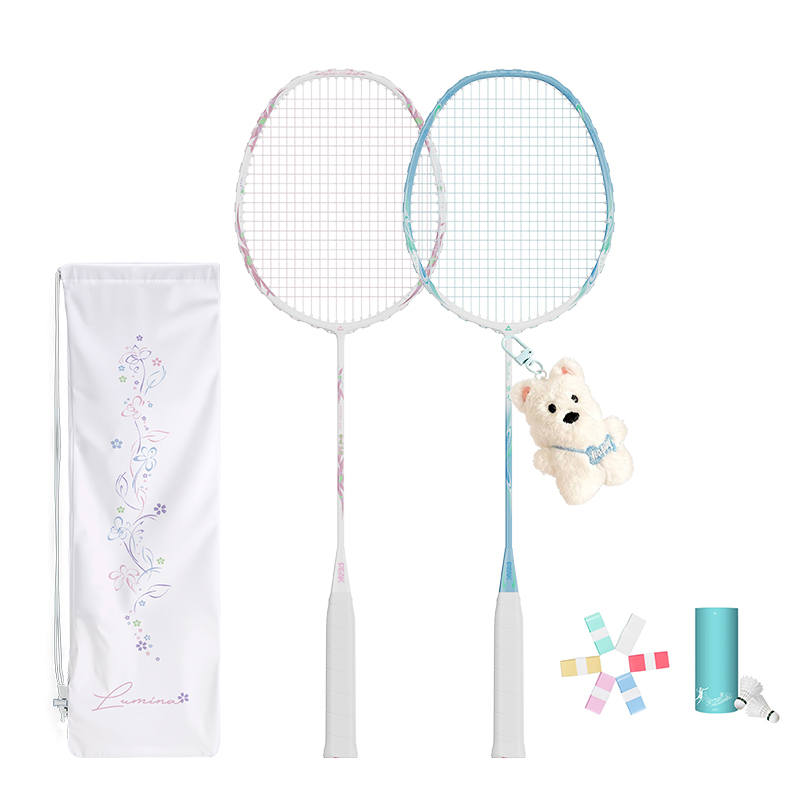 PEAK Carbon Aluminum Badminton Rackets Control Type All around Defense Entry level 675MM Women's 2U/G6 Pink+Purple