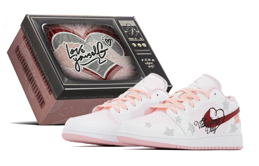 Jordan Jordan Air Jordan 1 Box, Pink Star Abrasion Resistant Abrasion Resistant Basketball Shoes Women's Pink