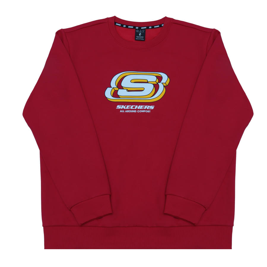 Skechers Sweatshirts Unisex Race Red Crew Neck Moderate