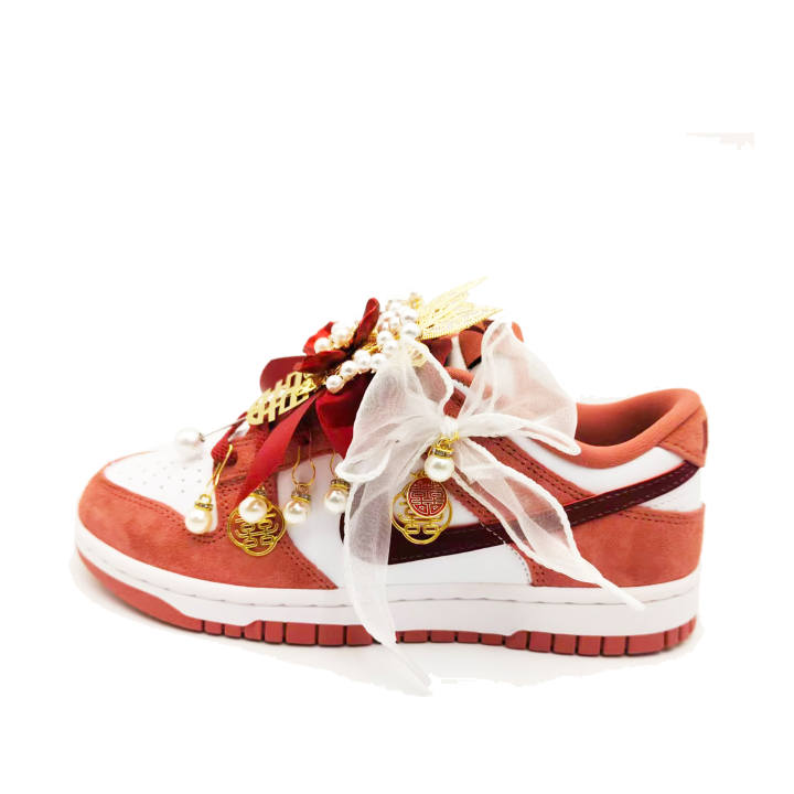 Nike Nike Dunk Low WMNS Leather Slip Resistant And Breathable Low top Skateboard Shoes Unisex Pink