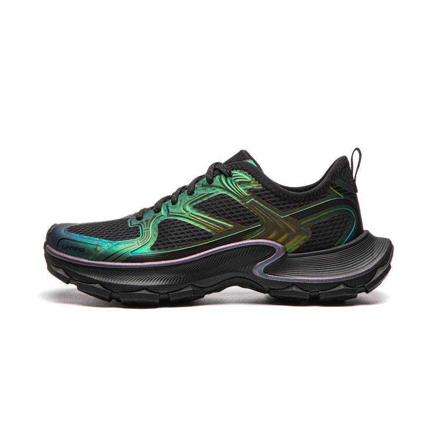 Li-Ning Li Ning Slip Resistant, Abrasion Resistant, Breathable Low top Chunky Sneakers Women's Black