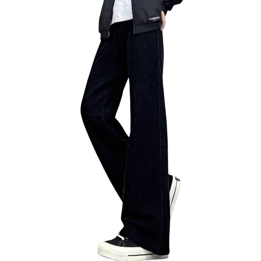 HUANQIU Jeans Unisex Moderate Flared Pants