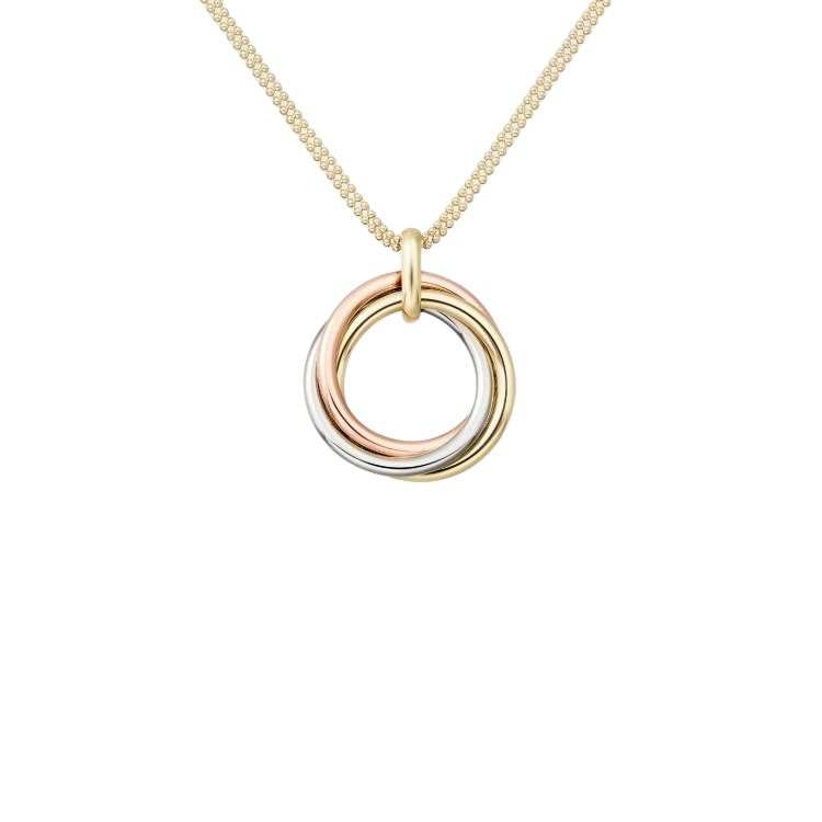 CARTIER Trinity Series 18K Gold Necklaces Unisex Multicolor