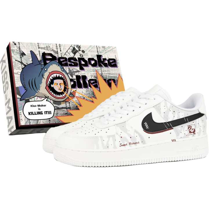 Nike Nike Air Force 1 Leather Slip Resistant Cushioning Abrasion Resistant Low top Kids' Skateboarding Shoes White Unisex