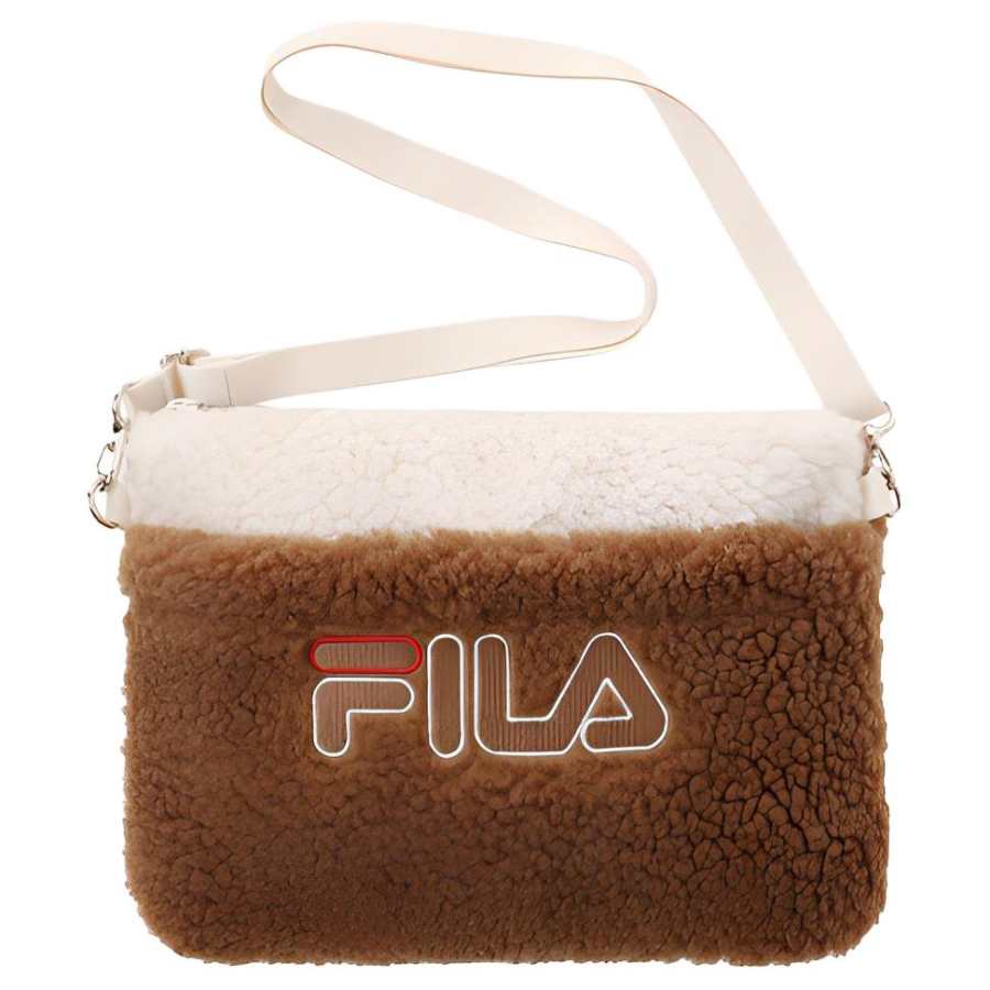 FILA Polyester Crossbody Bag, Shoulder Bag Regular Unisex Camel