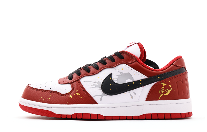 Nike Nike Big Cushioning Coverage Slip Resistant Low top Skateboard Shoes Unisex White Red