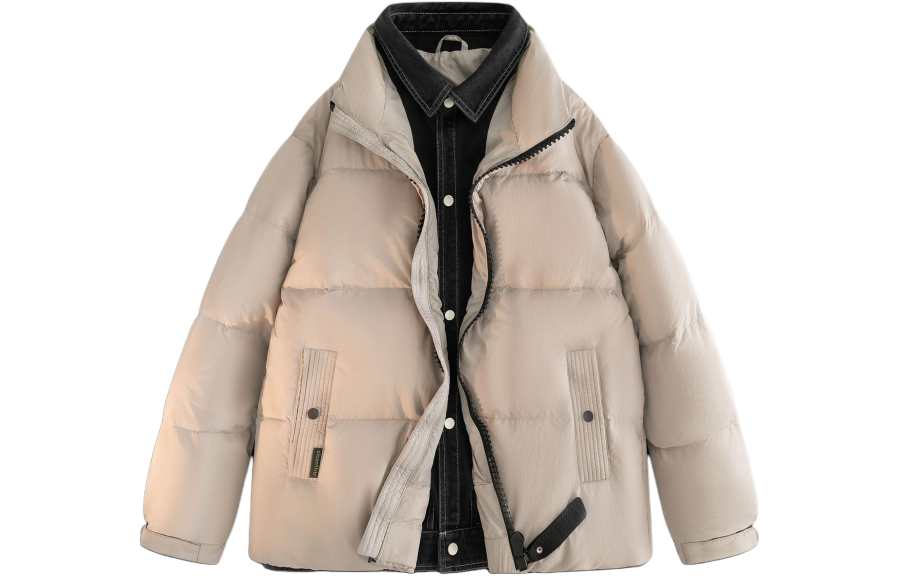 YALU Down Jackets Unisex Stand Collar Fleece Lined