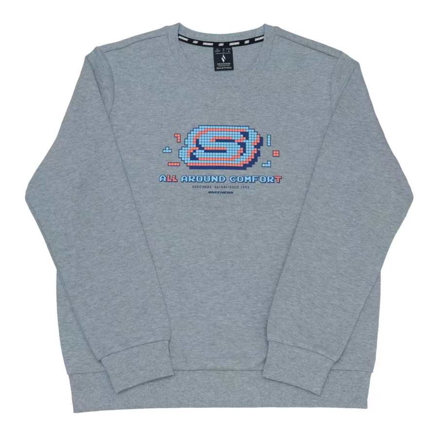 Skechers Sweatshirts Women's Heather Gray Crew Neck Moderate