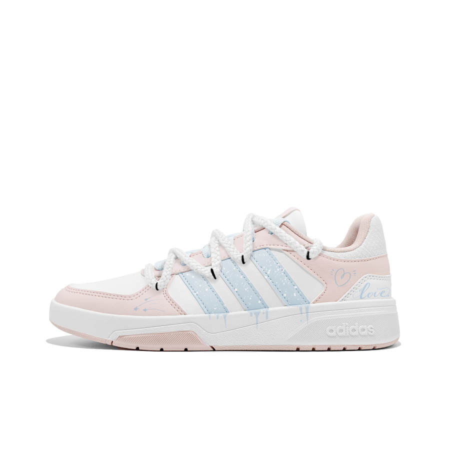 Adidas Adidas COURTBEAT Pink Lines Synthetic Leather, Leather Abrasion Resistant Slip Resistant