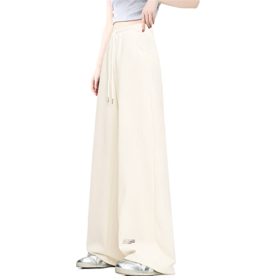 Tonlion Casual Pants Women's Thickened And Fleece Lined Wide Leg Pants