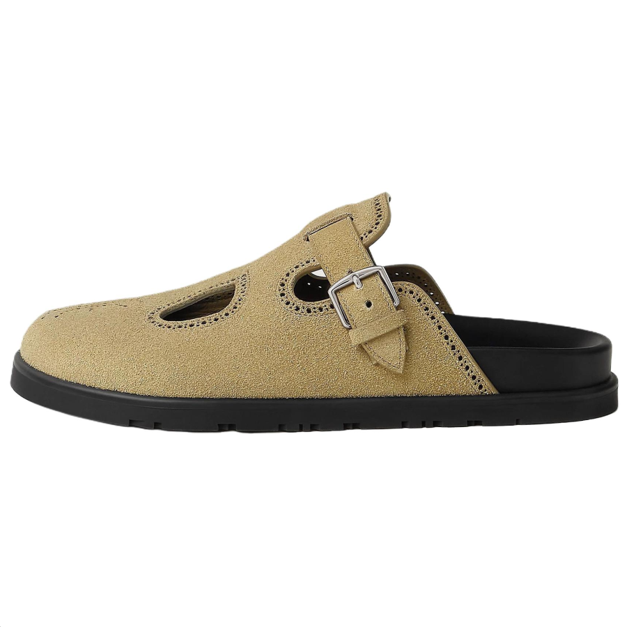 HERMES Closed Toe Slippers 1cm Women's Umber