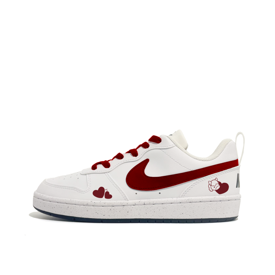Nike Nike Court Borough Heart Pony Cushioning Slip Resistant Skateboard Shoes Red Teenagers