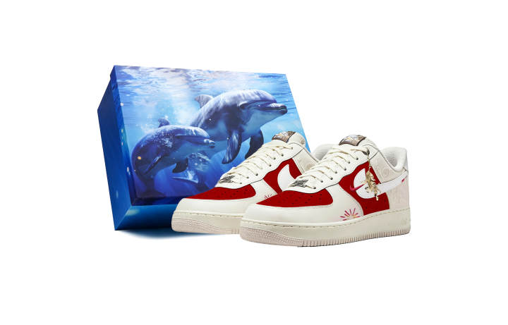 Nike Nike Air Force 1 Trendy Melody Leather Breathable Low top Skateboard Shoes Unisex Red White