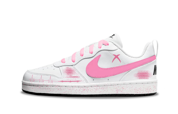 Nike Nike Court Borough Pink Ink Heartbeat Synthetic Leather Balance Abrasion Resistant Breathable Slip Resistant
