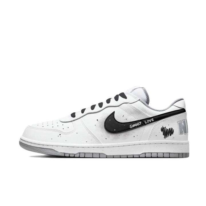 Nike Nike Big Black White Meander Abrasion Resistant Breathable Abrasion Resistant Breathable Low top Skateboard Shoes Men's