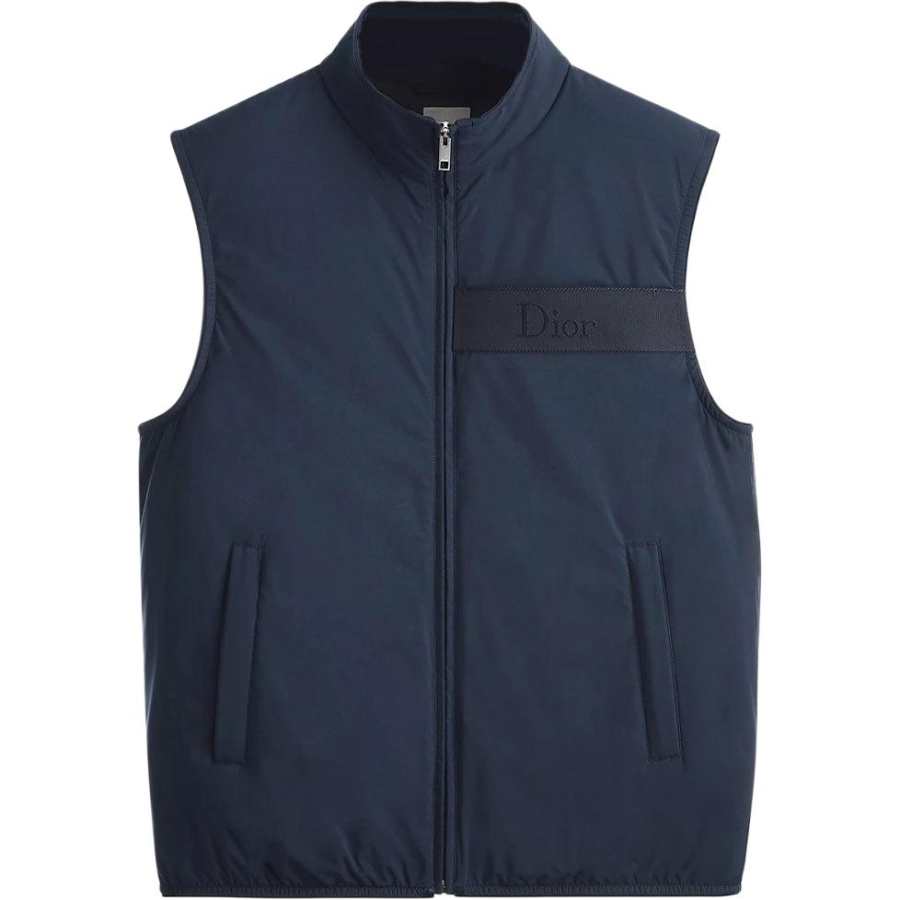 DIOR DIOR Vests Men's Blue Half Turtleneck Moderate Straight Fit