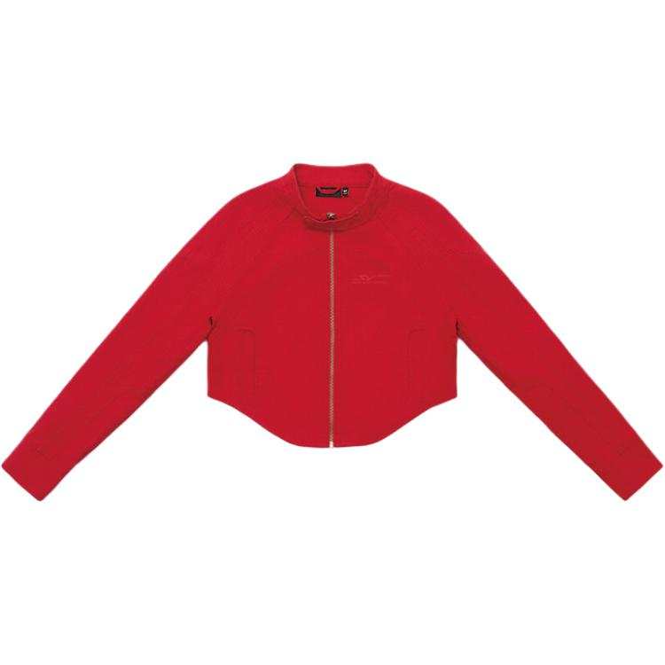 ANTA Jackets Women's Red Lotus Flower Stand Collar Moderate