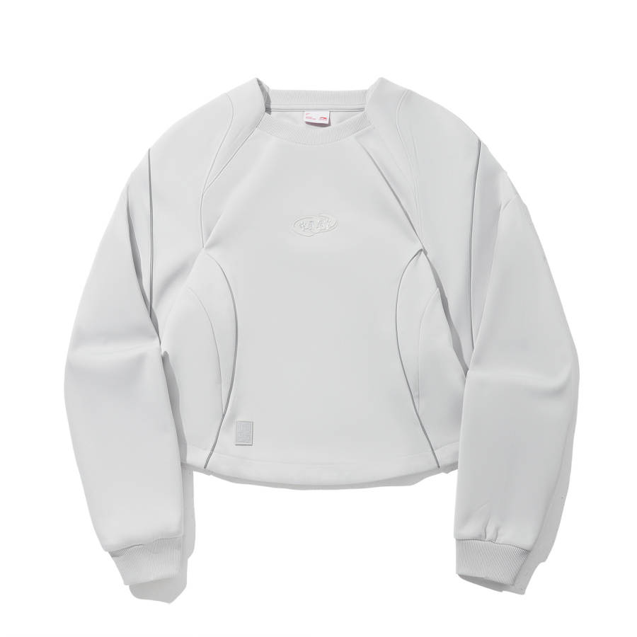 Li-Ning Li Ning Sweatshirts Women's Crystal Gray Crew Neck Moderate