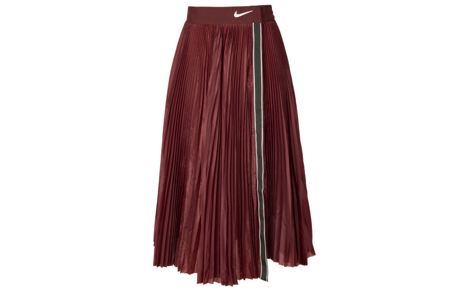 Nike Nike Court Slam SS25 Casual Long Skirt Women's Dark Red/White Color