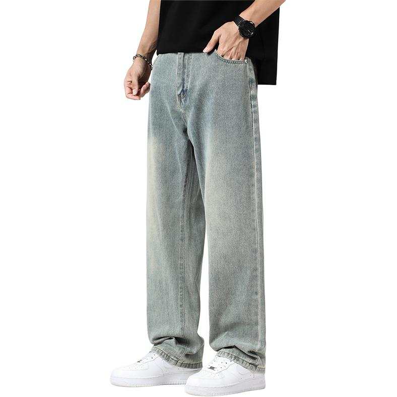 Tonlion Jeans Unisex Vintage Blue Moderate Wide Leg Pants