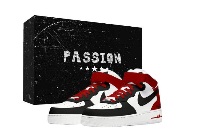 Nike Nike Air Force 1 Free Red Blade Slip Resistant Slip Resistant Mid top Skateboard Shoes Men's White Black