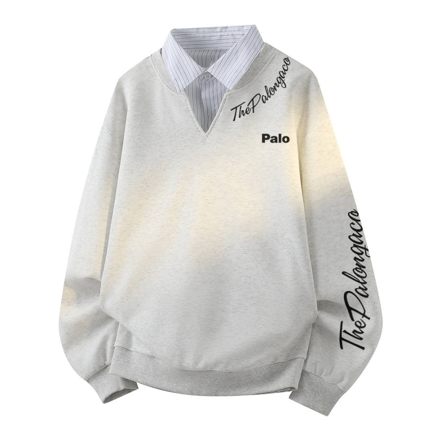 PAL ONGACO Sweatshirts Unisex Lapel Moderate Mock Two Piece
