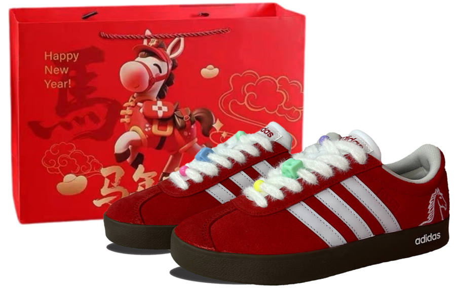 Adidas Adidas VL COURT 2.0 Cushioning, Wear Resistant Low top Skateboard Shoes Unisex Red