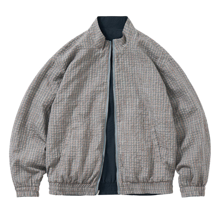 714STREET Jackets Unisex Stand Collar Moderate Reversible