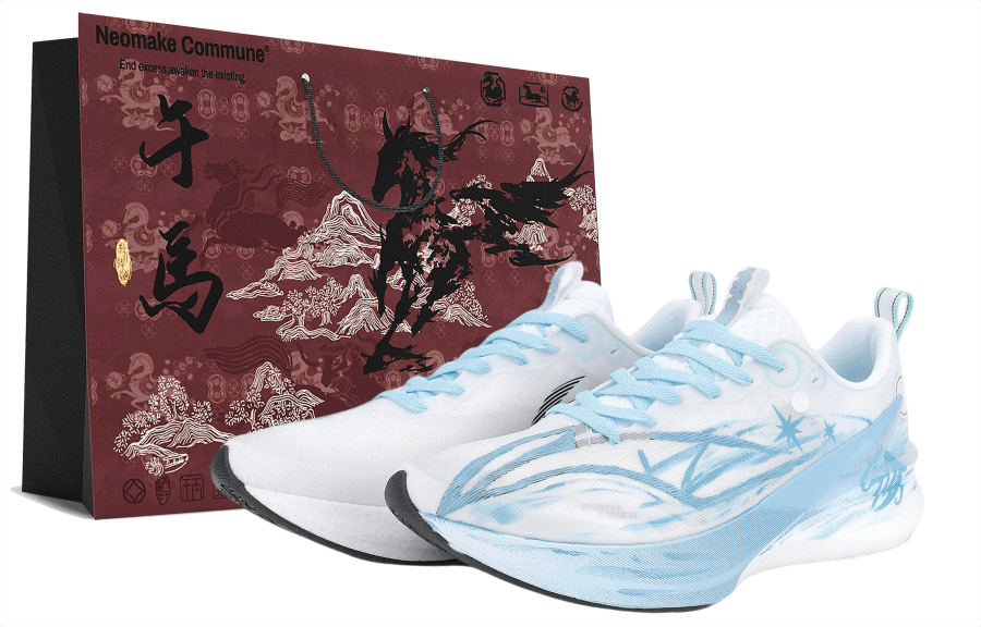 Li-Ning Li Ning Red Hare 8PRO Cushioning, Wear Resistant Low top Casual City Commuting Running Shoes Unisex Blue White