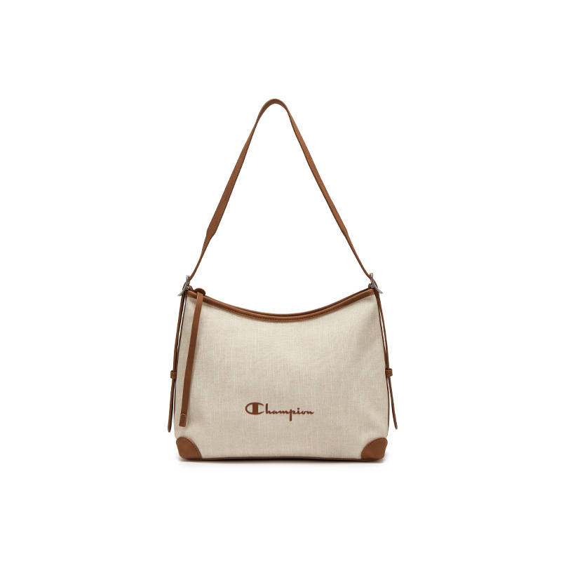 Champion Synthetic Leather Shoulder Bag Regular Small Size Unisex Beige/Brown/Coffee/Plaid Denim