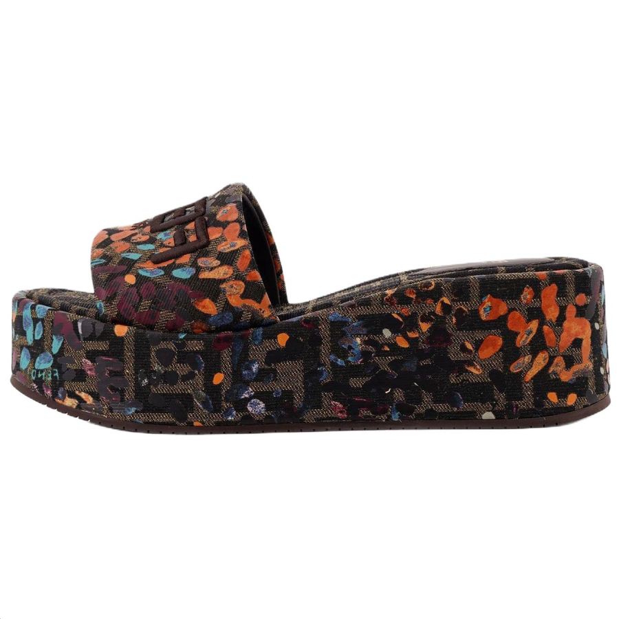 Fendi embroidery-logo platform sandals Women's