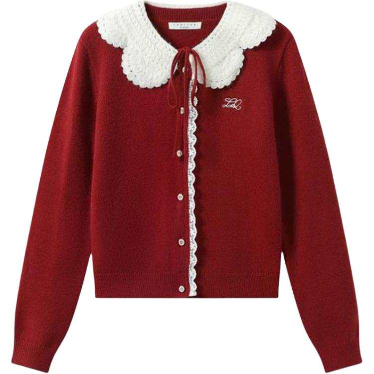 Tonlion Knitwear Women's Peter Pan Collar Moderate Cardigan